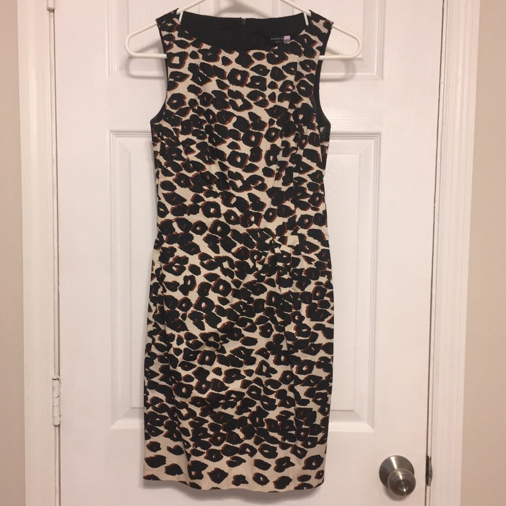 nanette lepore leopard sheath dress